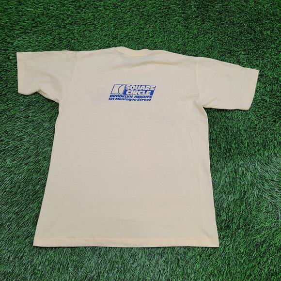 Vintage 80s New-York WNCN 104.3 FM Radio Shirt Womens S/M 18x23 Yellow - Picture 2 of 15